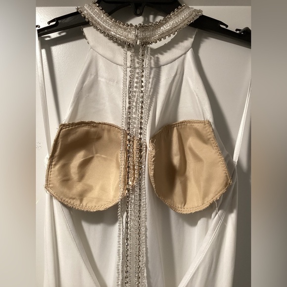 Ieena MacDuggal Beaded Halter Jersey Evening Gown Size 6 - Picture 7 of 10